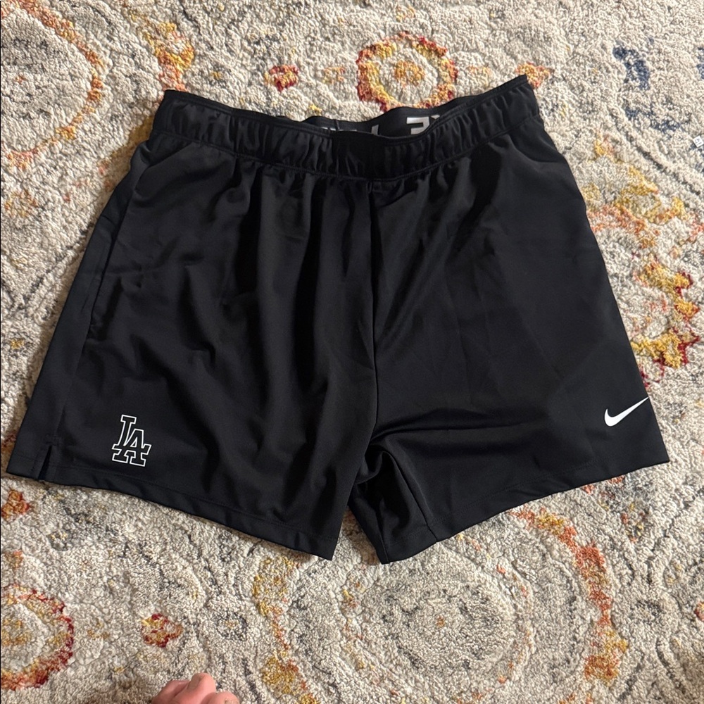 Nike Black Sports Shorts with LA Logo